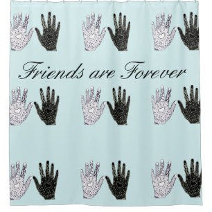 Friends are Forever Friendship Hands Customisable Shower Curtain