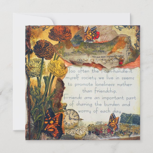 Friends Are Important Mixed Media Art Collage (Front)