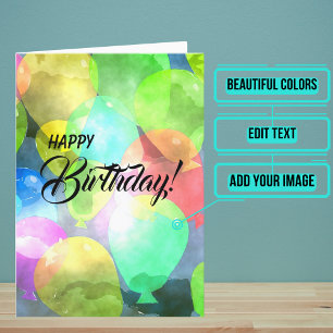 Friends are Like Balloons Watercolor Birthday Card