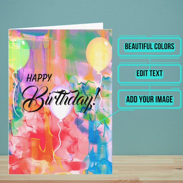 Friends are Like Balloons Watercolor Birthday Card (This beautiful watercolor card is for the loved one whom you want to give a very special card to. )