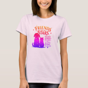 Friends Are Like Stars Cat & Dog Inspirational T-Shirt