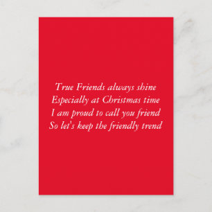 Friends at christmas holiday postcard