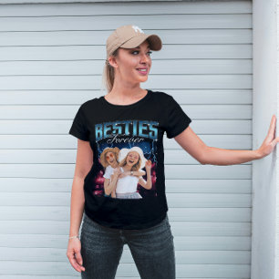 Friends Besties Bootlag Rap Retro Custom Photo T-Shirt