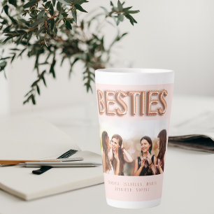 Friends besties photo rose gold pink BFF Latte Mug