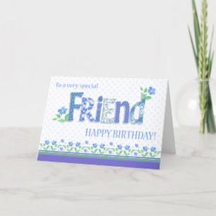 Friend's Birthday with Periwinkle Flowers Card
