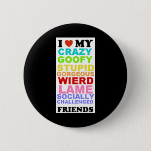 friends-black 6 cm round badge