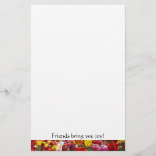Friends bring you joy! stationery Tulip Flowers