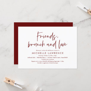 Friends, Brunch and Love, Casual Bridal Shower Inv Invitation