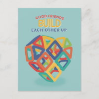 Friends Build Each Other Up Magnet tile heart Post