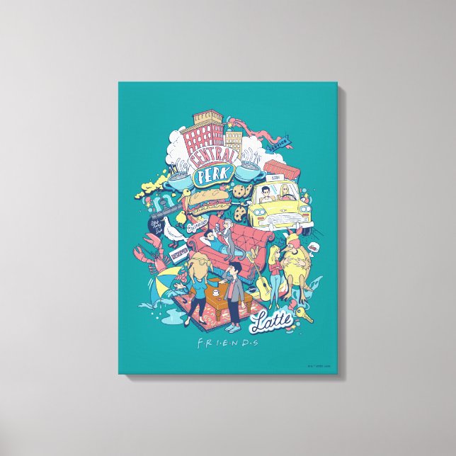 FRIENDS™ | Cartoon Collage Canvas Print (Front)