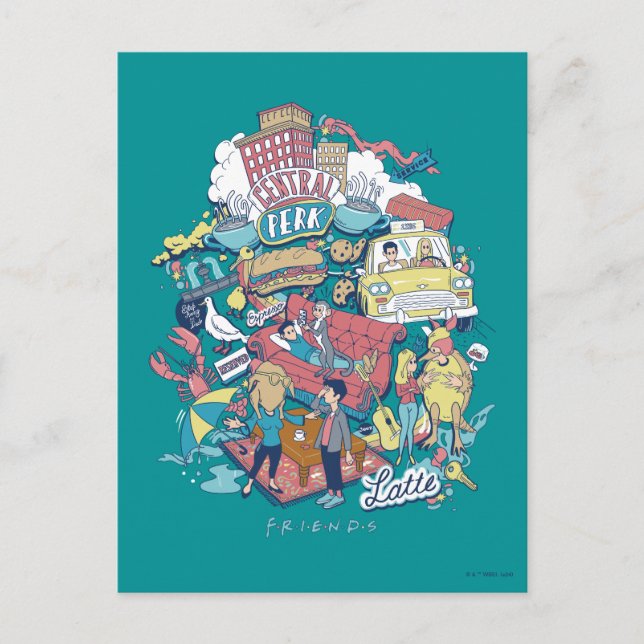 FRIENDS™ | Cartoon Collage Postcard (Front)
