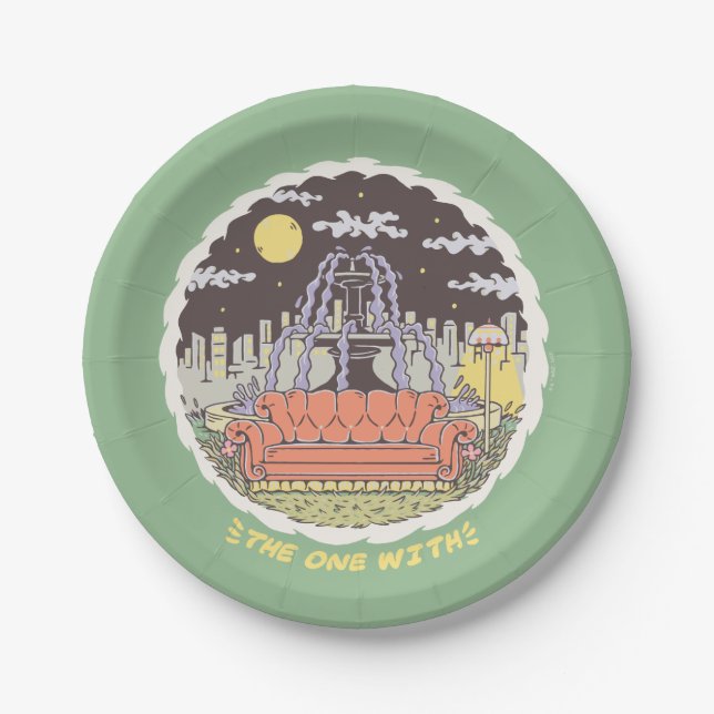 FRIENDS™ | Cartoon Fountain Paper Plate (Front)