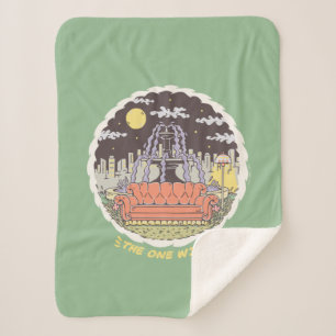 FRIENDS™   Cartoon Fountain Sherpa Blanket