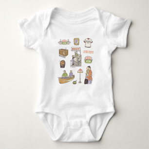 FRIENDS™   Cartoon Icons Baby Bodysuit
