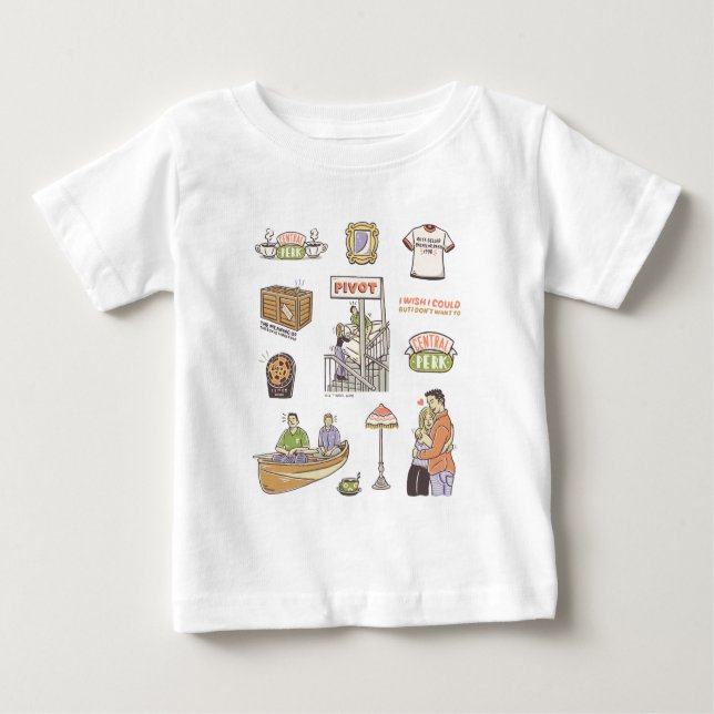 FRIENDS™ | Cartoon Icons Baby T-Shirt (Front)