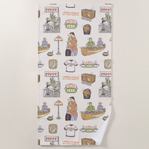 FRIENDS™   Cartoon Icons Beach Towel