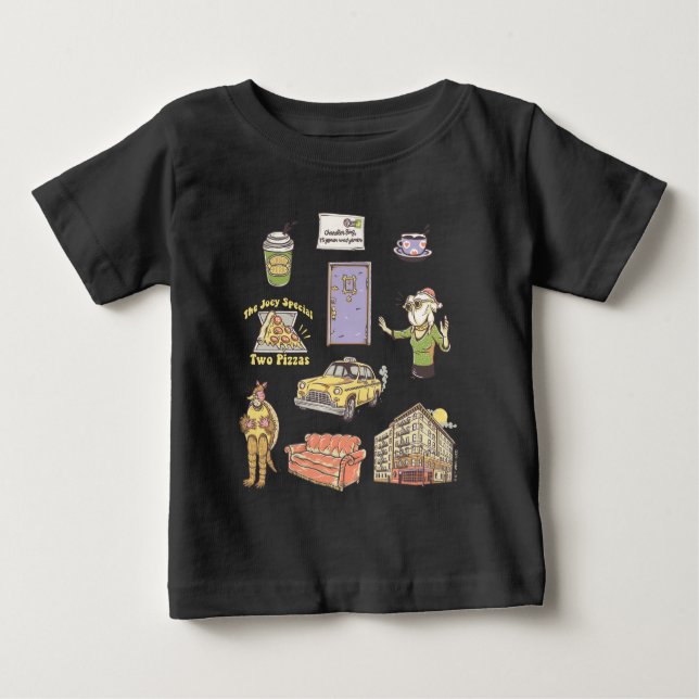 FRIENDS™ | Cartoon Icons Graphic 2 Baby T-Shirt (Front)