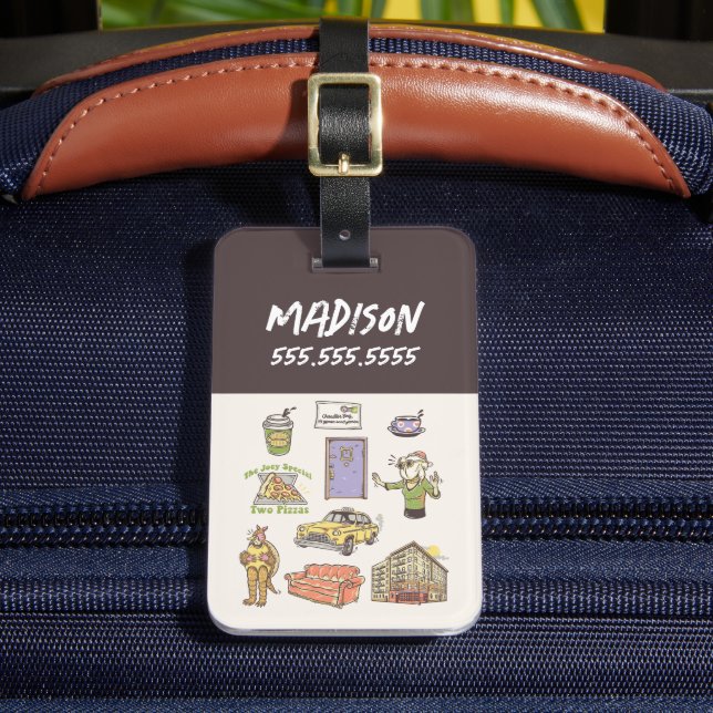 FRIENDS™ | Cartoon Icons Graphic Luggage Tag (Front Insitu 2)