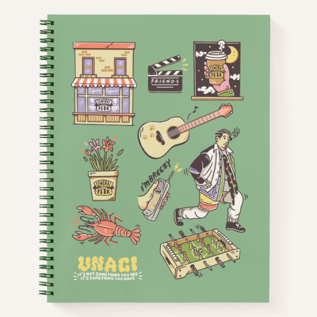 FRIENDS™ | Cartoon Icons Graphic Notebook (Front)