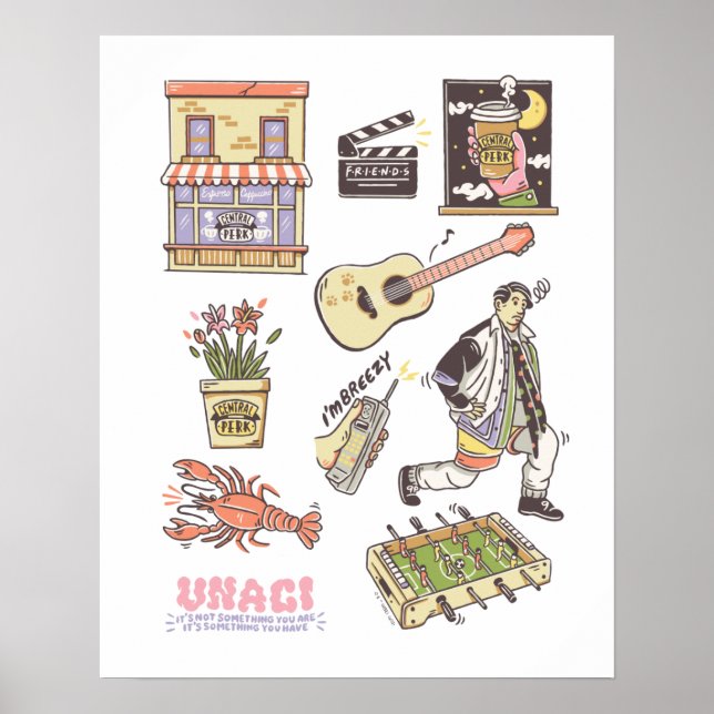 FRIENDS™ | Cartoon Icons Graphic Poster (Front)