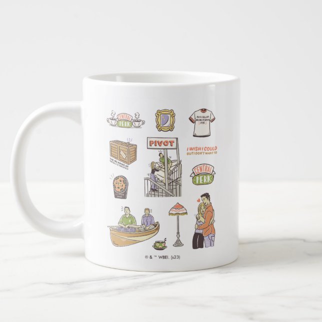 FRIENDS™ | Cartoon Icons Large Coffee Mug (Left)