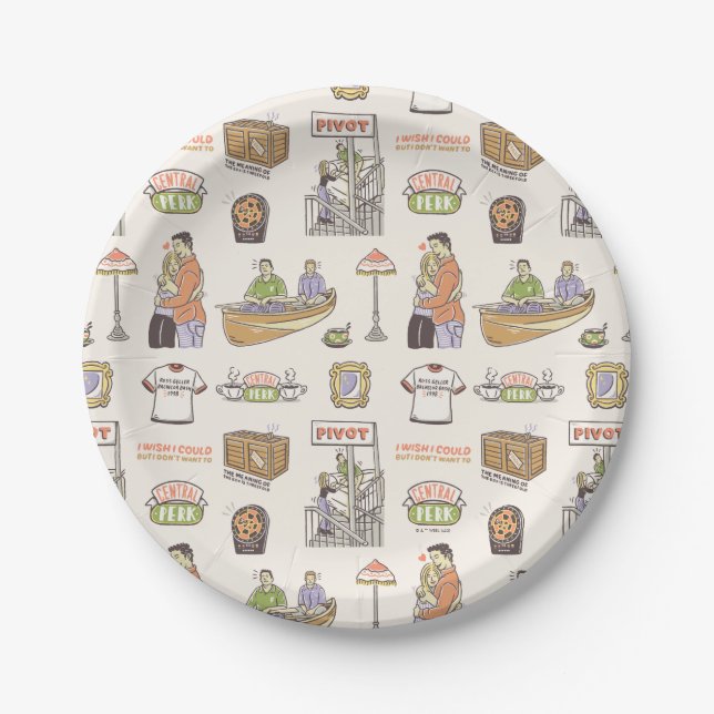 FRIENDS™ | Cartoon Icons Paper Plate (Front)