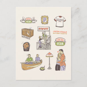 FRIENDS™   Cartoon Icons Postcard