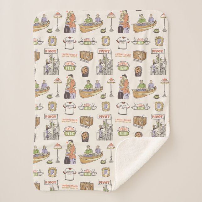 FRIENDS™ | Cartoon Icons Sherpa Blanket (Front)