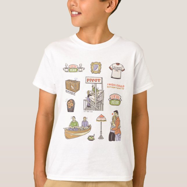 FRIENDS™ | Cartoon Icons T-Shirt (Front)
