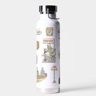 FRIENDS™   Cartoon Icons Water Bottle