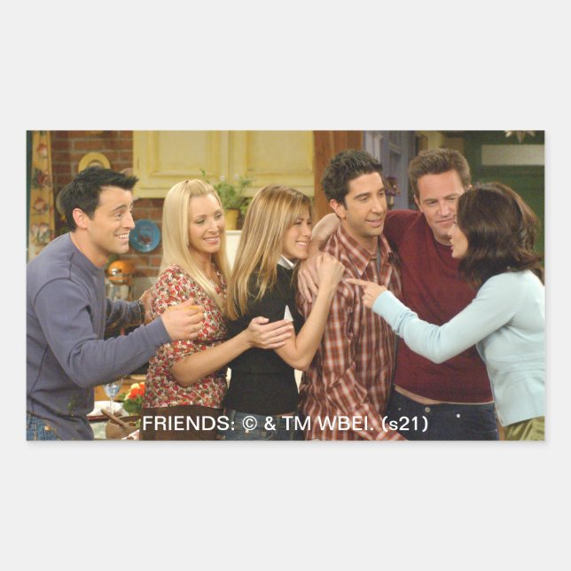FRIENDS™ | Cast Thanksgiving Group Hug Rectangular Sticker (Front)