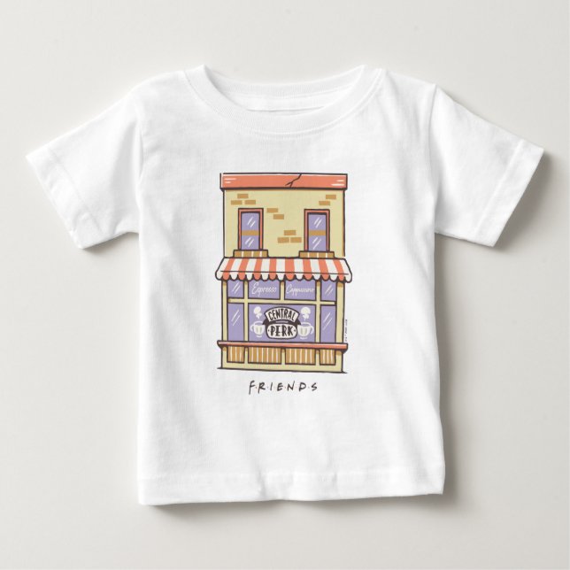 FRIENDS™ | Central Perk Cartoon Coffee Shop Baby T-Shirt (Front)