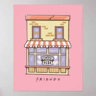 FRIENDS™   Central Perk Cartoon Coffee Shop Poster