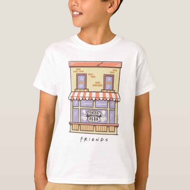 FRIENDS™ | Central Perk Cartoon Coffee Shop T-Shirt (Front)
