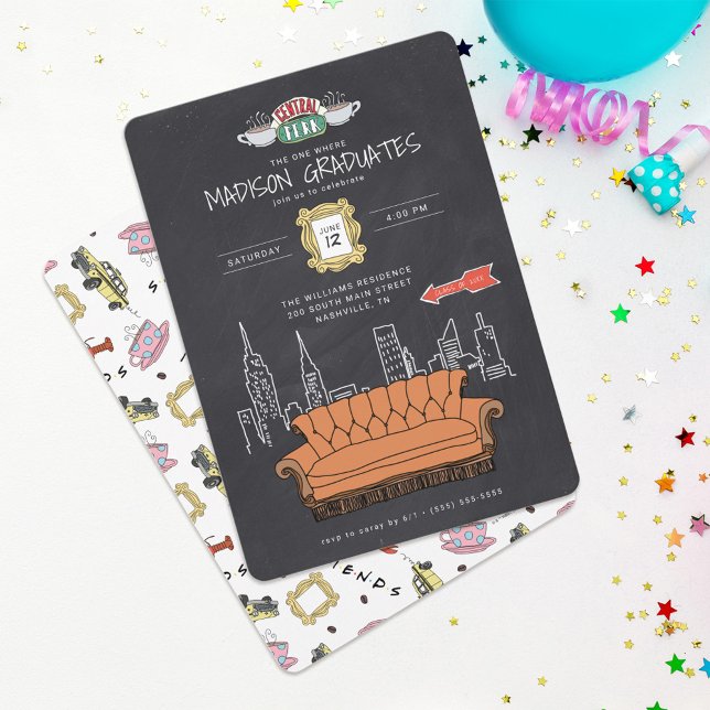FRIENDS™ Central Perk Chalkboard Graduation Party Invitation (Creator Uploaded)