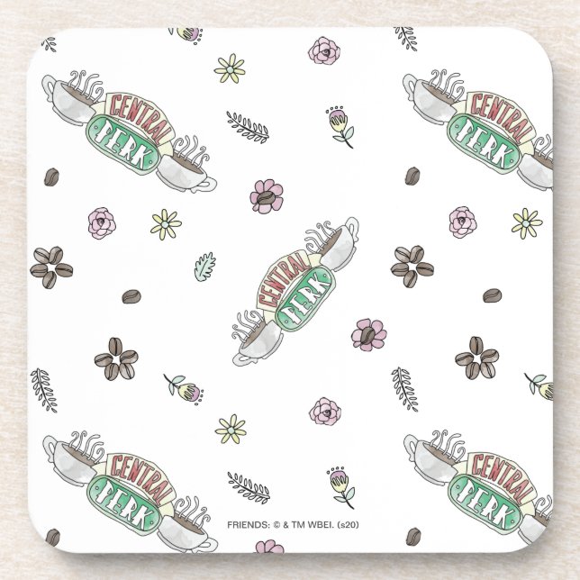 FRIENDS™ | Central Perk Coffee Watercolor Pattern Coaster (Front)