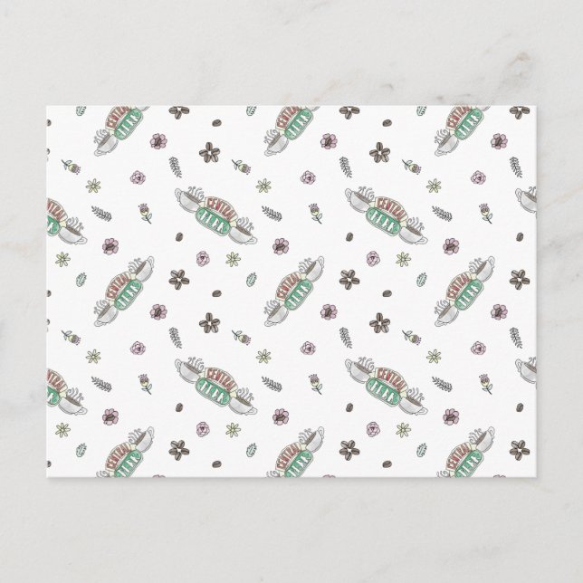 FRIENDS™ | Central Perk Coffee Watercolor Pattern Invitation Postcard (Front)
