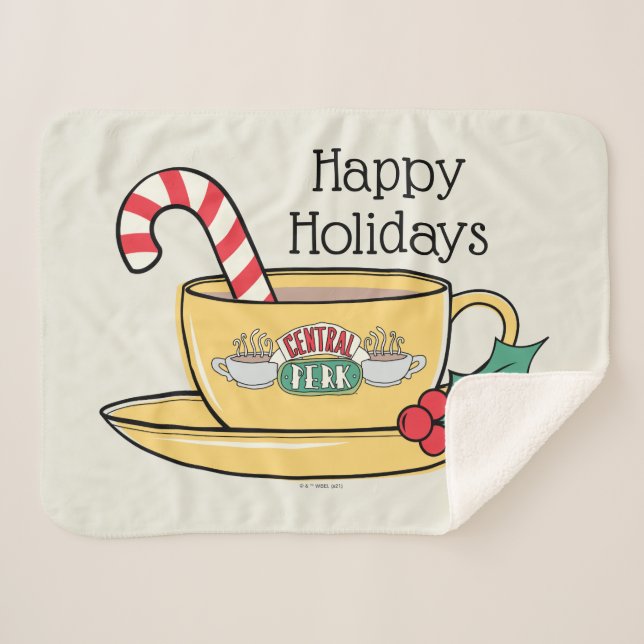 FRIENDS™ | Central Perk Holiday Mug Sherpa Blanket (Front (Horizontal))