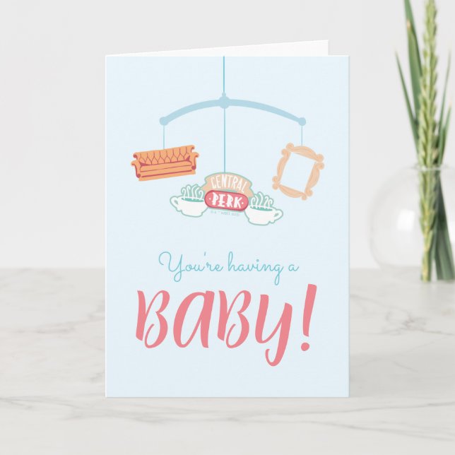 FRIENDS™ | Central Perk Mobile Baby Shower Card (Front)