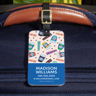 FRIENDS™ Central Perk Vibrant Coffee Pattern Luggage Tag