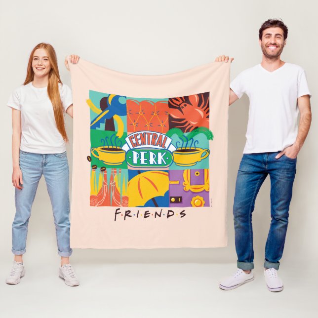 FRIENDS™ | Central Perk Vibrant Graphic Fleece Blanket (In Situ)