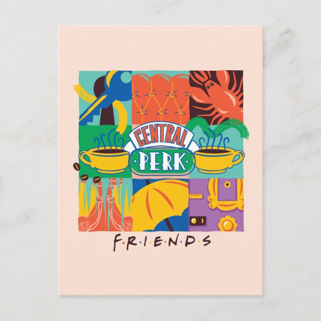 FRIENDS™ | Central Perk Vibrant Graphic Postcard (Front)