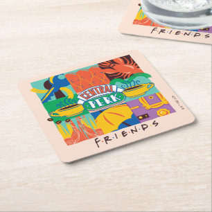 FRIENDS™   Central Perk Vibrant Graphic Square Paper Coaster