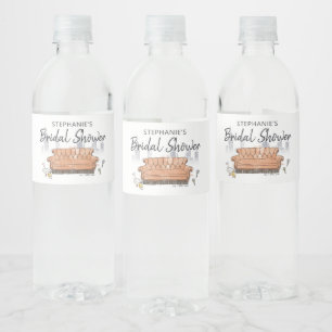 FRIENDS™   Central Perk Watercolor Bridal Shower Water Bottle Label
