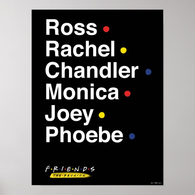 FRIENDS™ | Character Names Poster (Front)