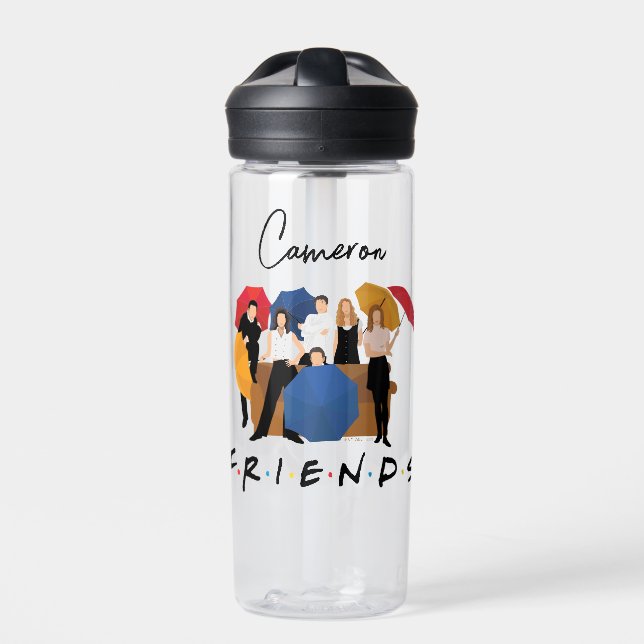 FRIENDS™ Character Silhouette | Add Your Name Water Bottle (Front)