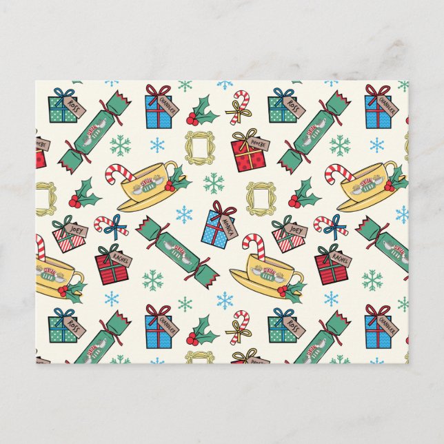 FRIENDS™ | Christmas Icon Pattern Invitation Postcard (Front)