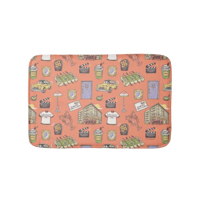 FRIENDS™ Colorful Icons Pattern Bath Mat (Front)