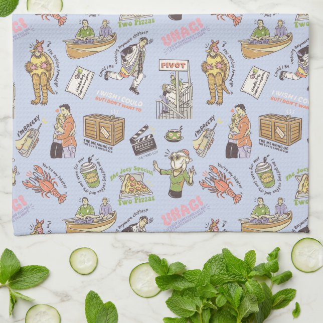 FRIENDS™ Colourful Cartoon Pattern Tea Towel (Folded)