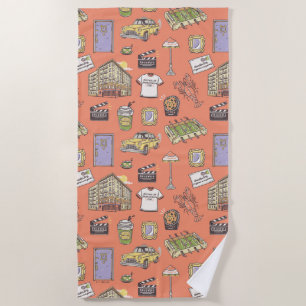 FRIENDS™ Colourful Icons Pattern Beach Towel